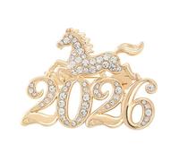 Broche de caballo - Año del caballo con estilo de diamantes de imitación, broche ecuestre 2026 para el mejor uso, sombrero, suéter, chal, mochila, bufanda, vestido, ropa, joyería, accesorio de