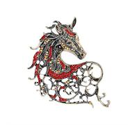 Broche de caballo antiguo para mujeres y hombres, broche de animal, chapado en oro, broche vintage de pony, broches de solapa retro año de nacimiento, accesorios de vestir, cumpleaños, aniversario