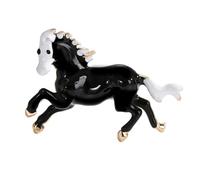 Broche de caballo con diseño de zodiaco chino, estilo vintage, aleación ligera, pin decorativo para ropa, accesorios para bolsa, talla única, como se describe