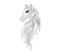 Broche de caballo de aleación de tres colores, elige joyería versátil para adolescentes y adultos, uso formal casual, elegante accesorio de broche, One Size, como se describe