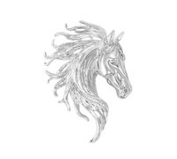 Broche de caballo de aleación de tres colores, elige joyería versátil para adolescentes y adultos, uso formal casual, elegante accesorio de broche, talla única, como se describe