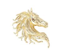 Broche de caballo de aleación de tres colores, elige joyería versátil para adolescentes y adultos, uso formal, unisex, talla única, como se describe