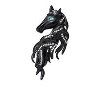 Broche de caballo de aleación de tres colores, elige joyería versátil para adolescentes y adultos, uso formal casual, broche de aleación de caballo, One Size, como se describe