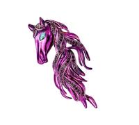 Broche de caballo de aleación de tres colores, elige joyería versátil para adolescentes y adultos, uso formal casual, broche de aleación de caballo, One Size, como se describe