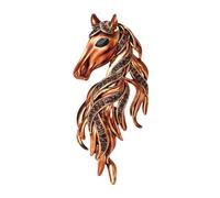 Broche de caballo de aleación de tres colores, elige joyería versátil para adolescentes y adultos, uso formal casual, elegante accesorio de broche, One Size, como se describe