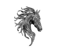 Broche de caballo de aleación de tres colores, elige joyería versátil para adolescentes y adultos, uso formal casual, elegante accesorio de broche, One Size, como se describe