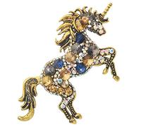 Broche de caballo de animal vintage con cristales austriacos para hombres, regalo ramillete impresionante a la moda, para mujeres y niñas, fiesta de cumpleaños, Cristal, Cristales