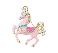 Broche de caballo de dibujos animados con diseño colorido de dopamina para añadir diversión y encanto a un accesorio de ropa casual, talla única, como se describe