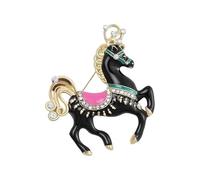 Broche de caballo de dibujos animados con diseño de dopamina para un accesorio de ropa dulce y moderno, One Size, como se describe