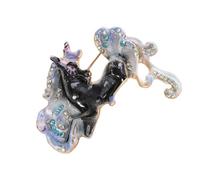 Broche de caballo de estilo chino tradicional versátil para ocasiones formales informales, accesorio seguro de aleación para el pecho, talla única, como se describe