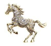 Broche de caballo esmaltado con diamantes de imitación, ligero, cómodo de llevar, perfecto para la oficina o la noche, broche de caballo, talla única, como se describe