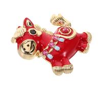 Broche de Caballo Rojo Cobre y Rhinestone para Mujer y Hombre