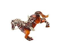 Broche de caballo tradicional del zodiaco chino del zodiaco, aleación, artesanía para piel sensible, guardarropa, accesorios de pin de moda, talla única, como se describe