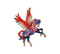 Broche de caballo volador con artesanía detallada, joyería de aniversario del Día de la independencia para ropa informal Formal, de pecho Unisex de