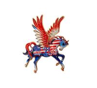 Broche de caballo volador con artesanía detallada, joyería de aniversario del Día de la independencia para ropa informal Formal, de pecho Unisex de