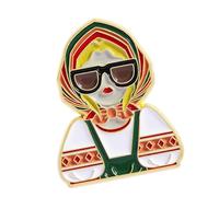 Broche de cabeza de niña de dibujos animados, broche de declaración vintage de aleación de zinc, coleccionable, casual, único, para entusiastas de la historia, One Size, como se describe