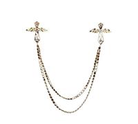 Broche De Cadena 5Pcs Multi-Shape Tassel Chain Lapel Brooch
