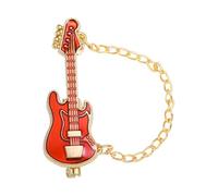 Broche de cadena con borla de guitarra, lindo esmalte para instrumentos musicales, insignias en mochila, broches de guitarra, insignias de regalo, accesorios, Acero aleado, desconocido