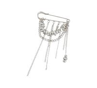 Broche de cadena con borlas de materiales elegantes, adorno de solapa de forma irregular, adorno para mujer, accesorio de regalo para mujer, talla única, como se describe