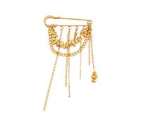 Broche de cadena con borlas de materiales elegantes, adorno de solapa de forma irregular, adorno para mujer, accesorio de regalo para mujer, talla única, como se describe