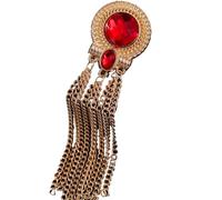 Broche de cadena con borlas diamantes imitación