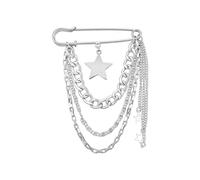 Broche de cadena con colgante de moda, broche versátil, joyería de moda, broche de cadena de estrella para hombres y mujeres, único, One Size, como se describe, como se describe