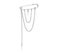 Broche de cadena gótico punk de metal con estrella y cruz, broche de cadena con borla para mujer, estilo vintage, suéter, chal, alfileres, As show, Acero aleado