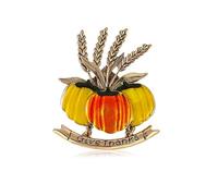 Broche de calabaza de Halloween con diamantes de imitación para mujeres y niñas, chapado en oro, a la moda, esmaltado, verde, hoja de calabaza, broches de solapa, lindo otoño, vacaciones, festival
