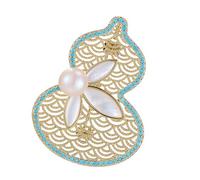 Broche De Calabaza Hueca Adornado Con Perlas Elegantes Joyería De Cobre Para Pecho Para Mujer Evento Formal Pin De Calabaza Hueca a