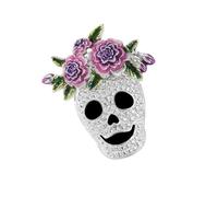 Broche de calavera, accesorio para traje de Halloween con acabado de aleación, joyería de disfraz llamativa, accesorio para exhibición de fiesta, de solapa, pin gótico, traje de temporada,