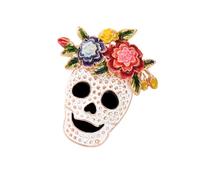 Broche de calavera, accesorio para traje de Halloween con acabado de aleación, joyería de disfraz llamativa, accesorio para exhibición de fiesta, de solapa, pin gótico, traje de temporada,