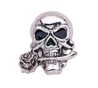 Broche de calavera con parte trasera segura, accesorio de metal resistente, ideal para entusiastas del rock, pin de calavera gótica de aleación, Einheitsgröße, como se describe