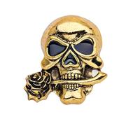 Broche de calavera con parte trasera segura, accesorio de metal resistente, ideal para entusiastas del rock, pin de calavera gótica de aleación, Einheitsgröße, como se describe