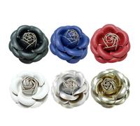 Broche de camelia de piel artificial, broche de camelia, broche retro de camelia, broche de flores para mujer, broche para el pelo, joyería de boda, banquete de fiesta, As Shown