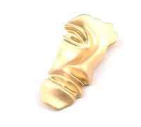 Broche de cara abstracta de oro de lujo, arte moderno escultórico solapa Pin para mujeres, joyería de declaración minimalista única para Blazer bufanda bolsa