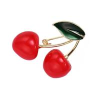 Broche de cerezas inconfundible perfecto para creadores de tendencias, modas únicas, buscando bisutería, talla única, como se describe