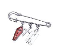 Broche de cinco puntas de la serie Satr de moda callejera para solapa, accesorios de traje, hebilla de zapato simple, cadenas de insignia, solapa, talla única, como se describe