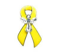 Broche de cinta amarilla adornado con cristal y delicado adorno de joyería, elegante broche de ángel amarillo, talla única, como se describe