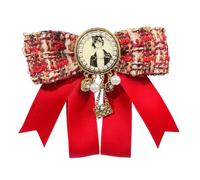 Broche de cinta de aleación de inspiración retro, pajarita vintage con diseño clásico británico para trajes de moda de invierno, broche de moda de otoño e invierno, Pin, como se describe