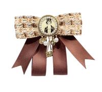 Broche de cinta de aleación de inspiración retro, pajarita vintage con diseño clásico británico para trajes de moda de invierno, elegante broche de abrigo, Strap, como se describe