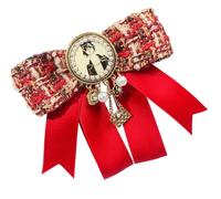 Broche de cinta de aleación de inspiración retro, pajarita vintage con diseño clásico británico para trajes de moda de invierno, elegante broche de abrigo, Strap, como se describe