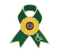 Broche de cinta de flores de metal para entusiastas de la moda y participantes, actividades caritativas, eventos, reuniones, insignia, cinta de flores, One Size, como se describe