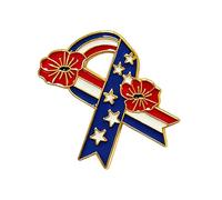 Broche de cinta de flores patrióticas para el Día de la Independencia, ligero y seguro para celebraciones y eventos, As the pic show, Metal, Sin piedra preciosa