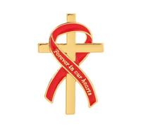 Broche de cinta de tono de aleación con detalle de Forever in Our Hearts para servicios conmemorativos y insignia de solapa religiosa, pin de servicio de recuerdo, insignia conmemorativa de invitados