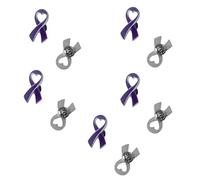 Broche de cinta "Esperanza" solapa oficial para educación sobre el cáncer de mama para la caridad Evento Social Público Broche rosa "Esperanza"., morado, Talla única