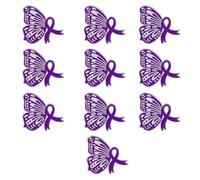 Broche de cinta morada de moda, 10 piezas, joyería de promoción multiusos para eventos de caridad y uso diario insignia conmemorativa, One Size, como se describe