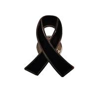 Broche de cinta negra para funerales, broche conmemorativo, broche de metal para concienciación, pin de solapa esmaltado, insignia de luto, broche esmaltado, cinta para mujeres y hombres, 10pcs