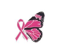 Broche de cinta para concienciación sobre el cáncer de mama, ropa de moda, pin de solapa, elegante accesorio de aleación para suéter, cuello, cáncer de mama, pin de concienciación, talla única, como