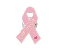 Broche de cinta para concientización sobre el cáncer de mama, ropa de moda, pin de solapa, elegante accesorio de aleación para suéter, cuello, cáncer de mama, pin de concienciación, One Size, como se
