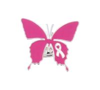 Broche de cinta para concientización sobre el cáncer de mama, ropa de moda, pin de solapa, elegante accesorio de aleación para suéter, cuello, cáncer de mama, pin de concienciación, One Size, como se